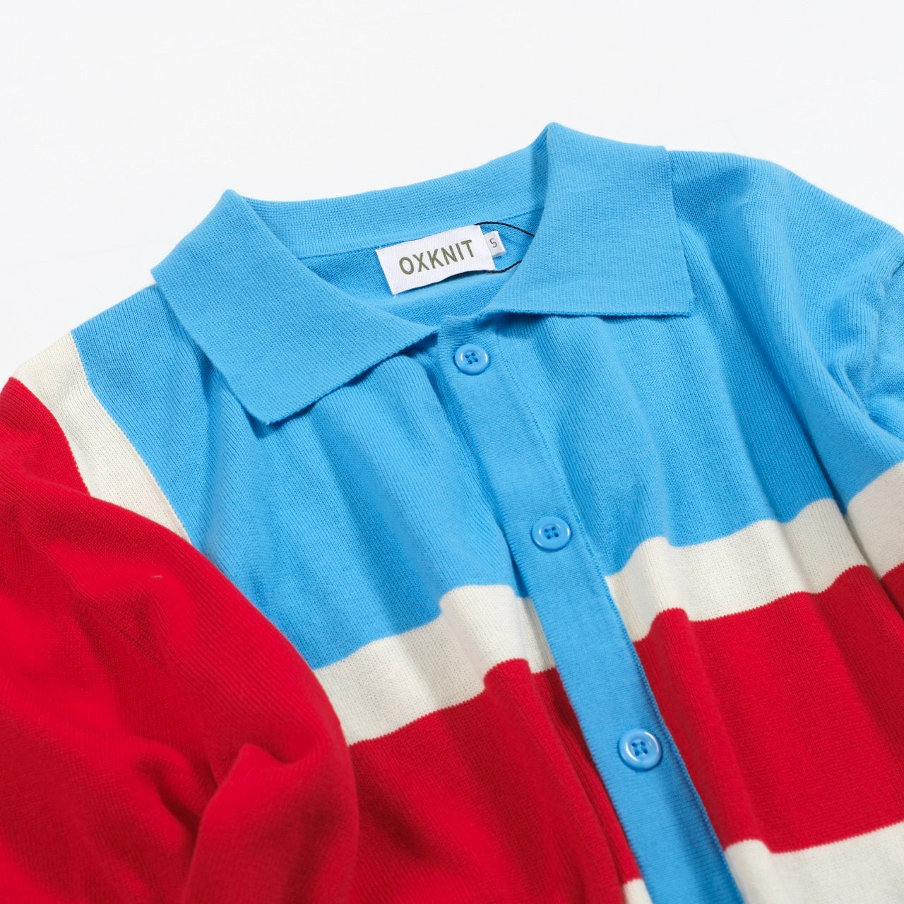 Vintage Blue Knitted Cardigan for Men