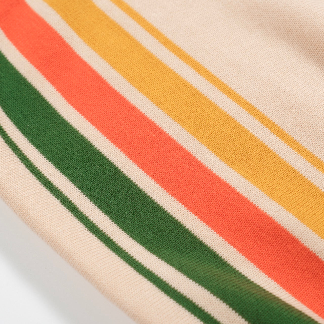 Vintage striped green knitted polo for men