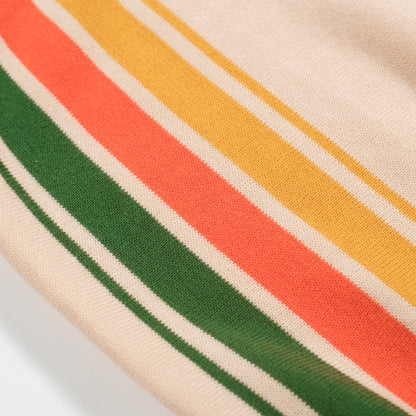 Vintage striped green knitted polo for men