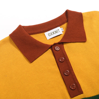 Vintage Red Jacquard Polo for Men