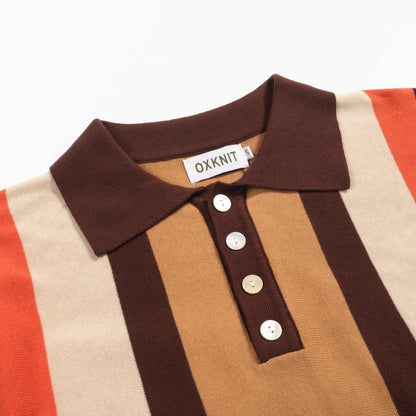Vintage Brown Knitted Polo for Men from the 1960s