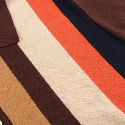 Vintage Brown Knitted Polo for Men from the 1960s