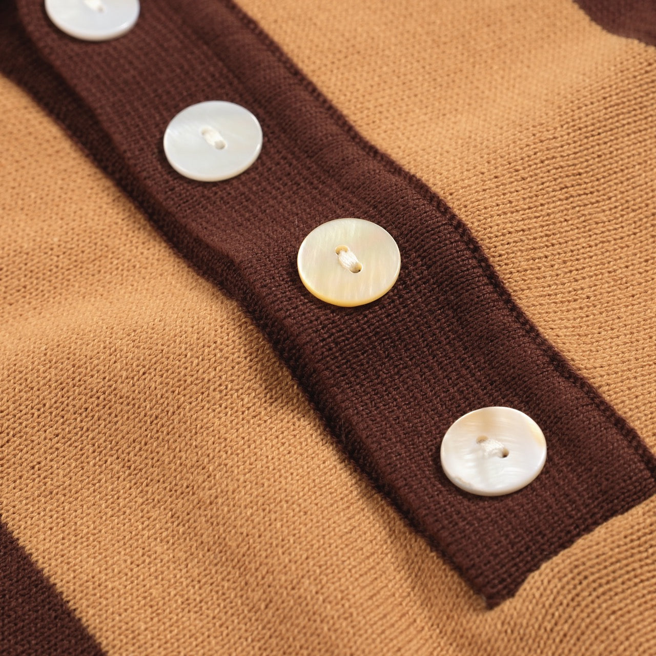 Vintage Brown Knitted Polo for Men from the 1960s
