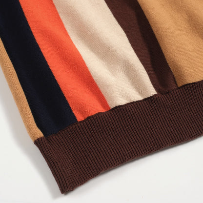 Vintage Brown Knitted Polo for Men from the 1960s