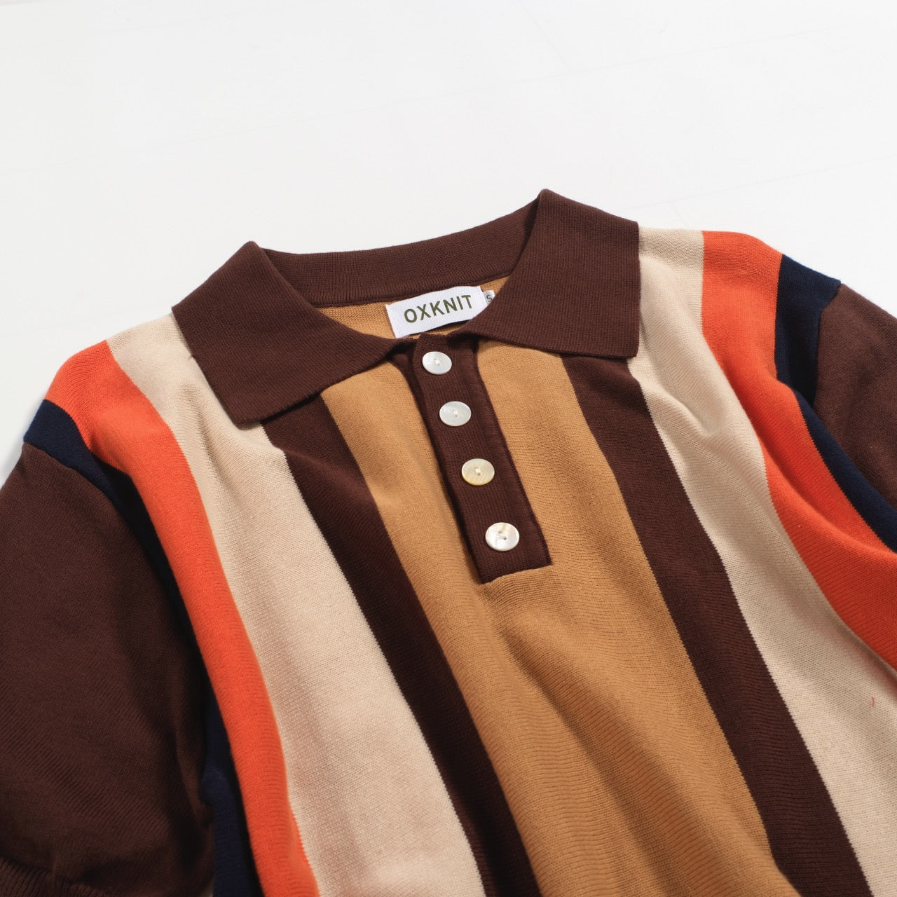 Vintage Brown Knitted Polo for Men from the 1960s