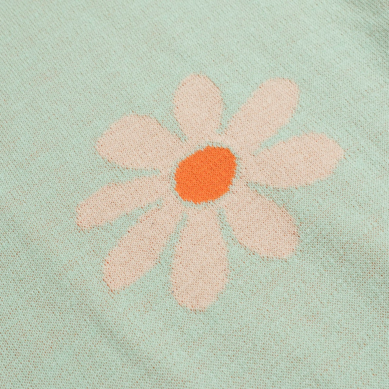 Men's Vintage Knitted V-Neck Polo, Green Flowers