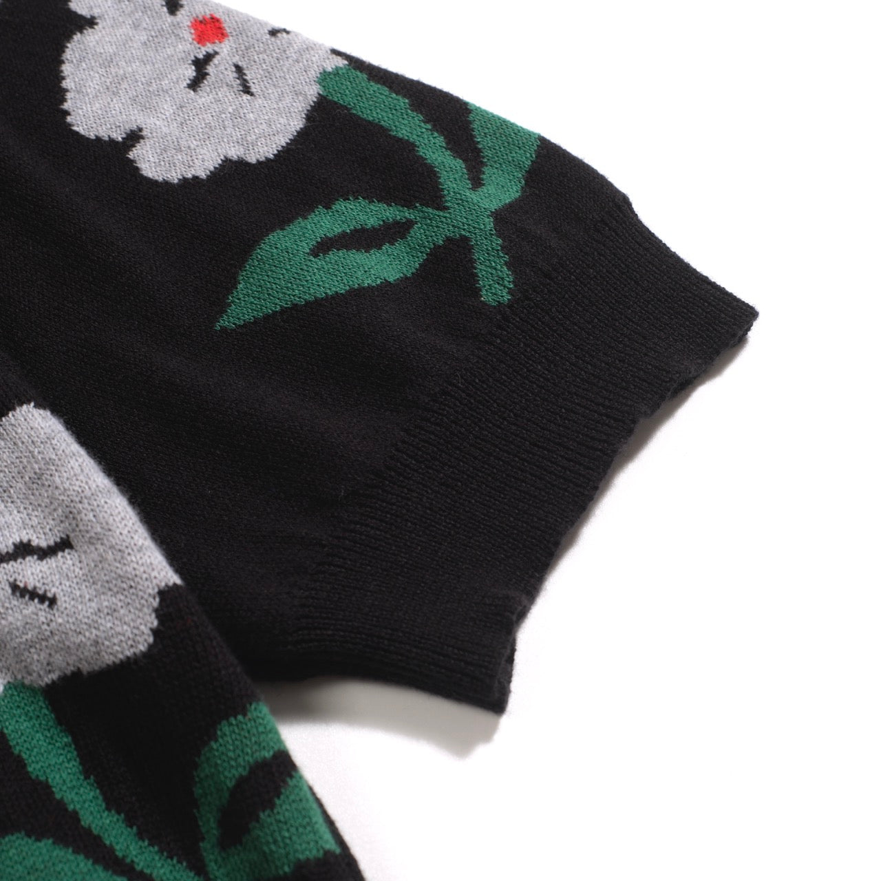 Vintage black floral cardigan for men