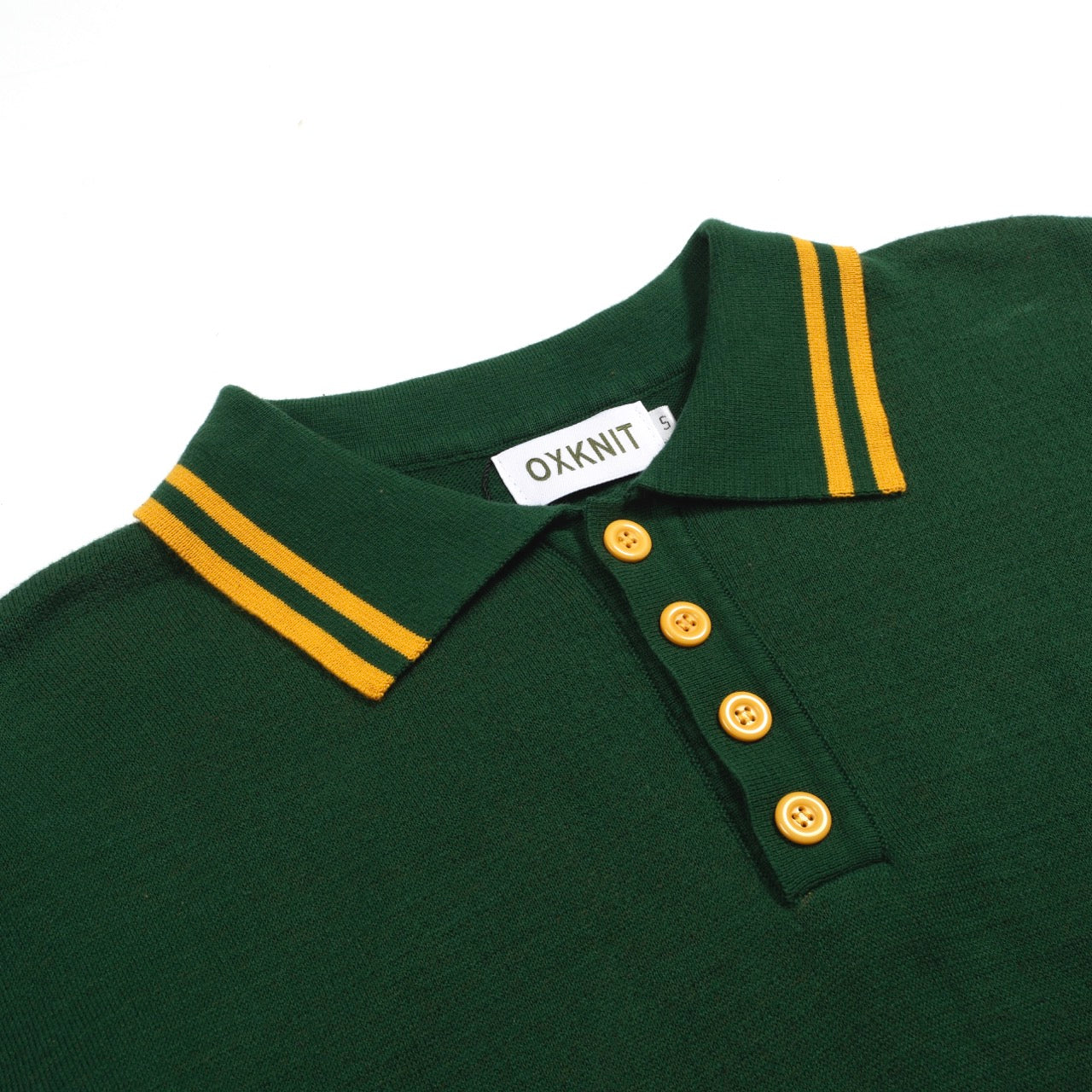 Vintage green jacquard polo for men
