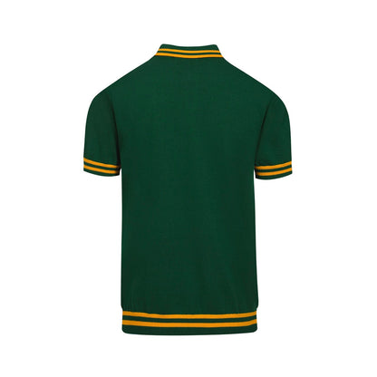 Vintage green jacquard polo for men