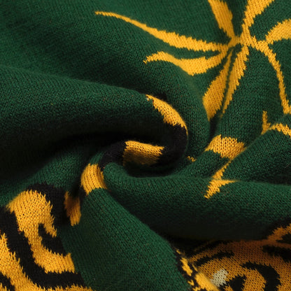 Vintage green jacquard polo for men