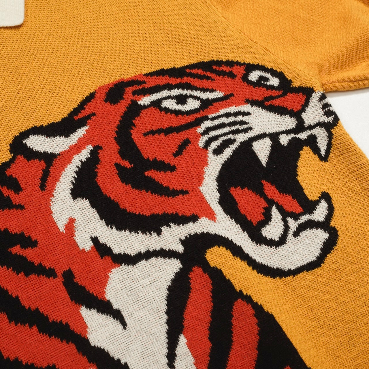 Vintage tiger jacquard polo for men