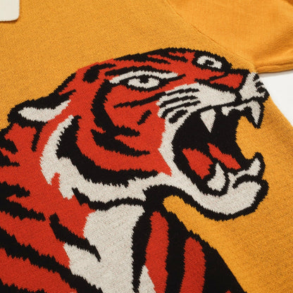 Vintage tiger jacquard polo for men