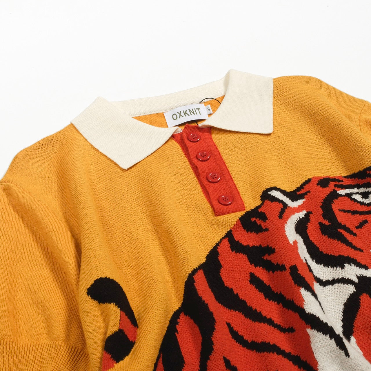 Vintage tiger jacquard polo for men