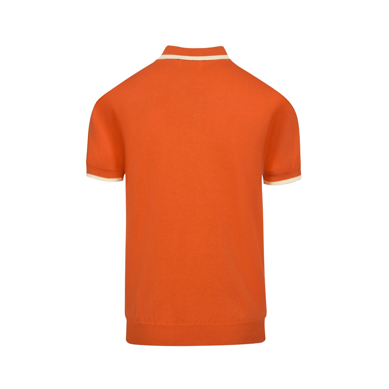 Vintage orange jacquard knitted polo for men