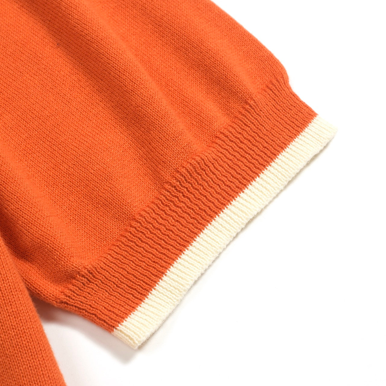 Vintage orange jacquard knitted polo for men