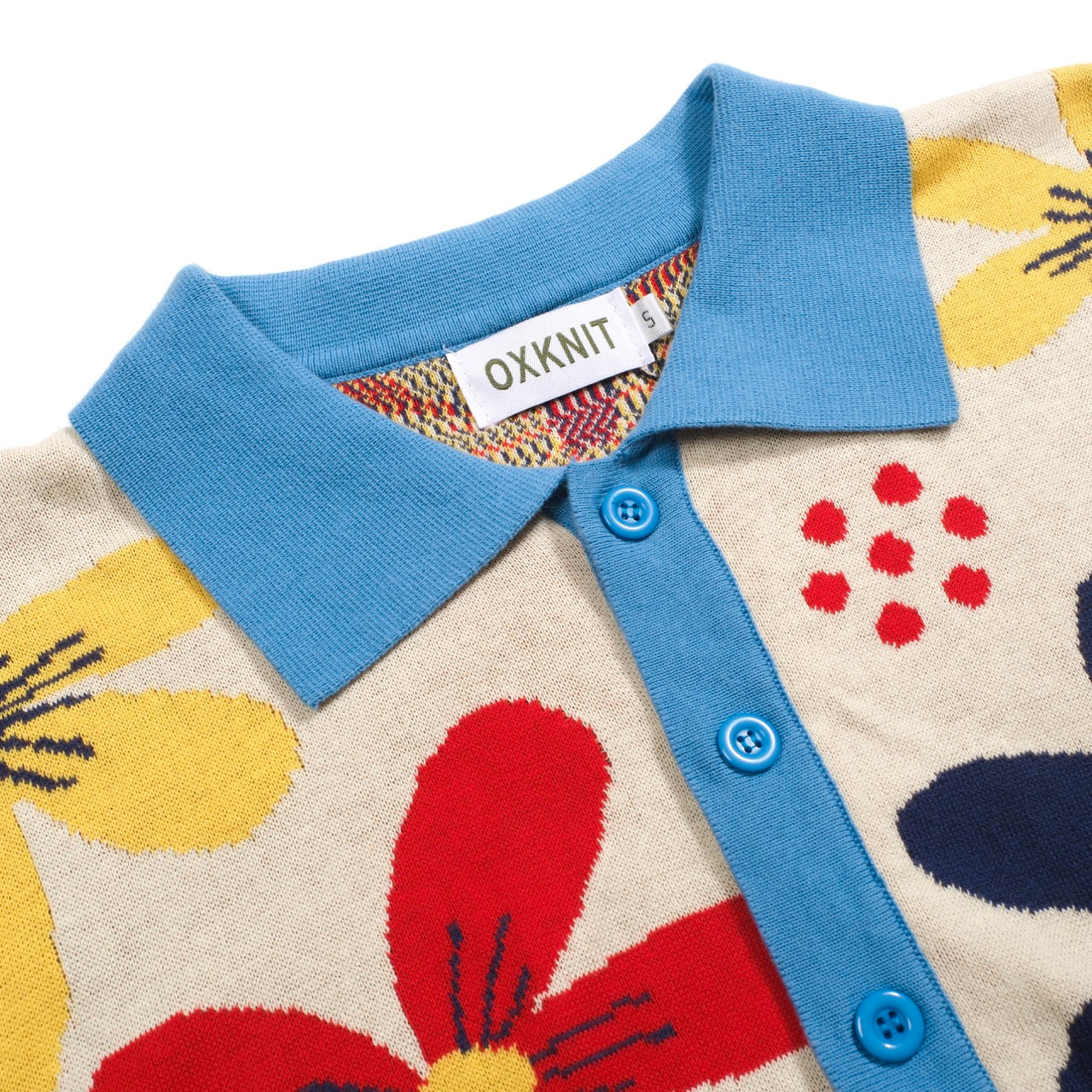 Vintage Knitted Floral Apricot Cardigan for Men