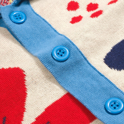 Vintage Knitted Floral Apricot Cardigan for Men