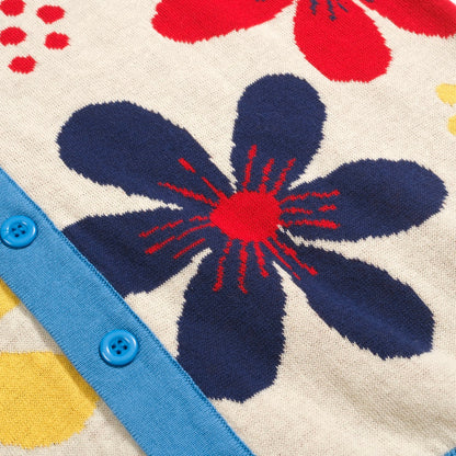 Vintage Knitted Floral Apricot Cardigan for Men