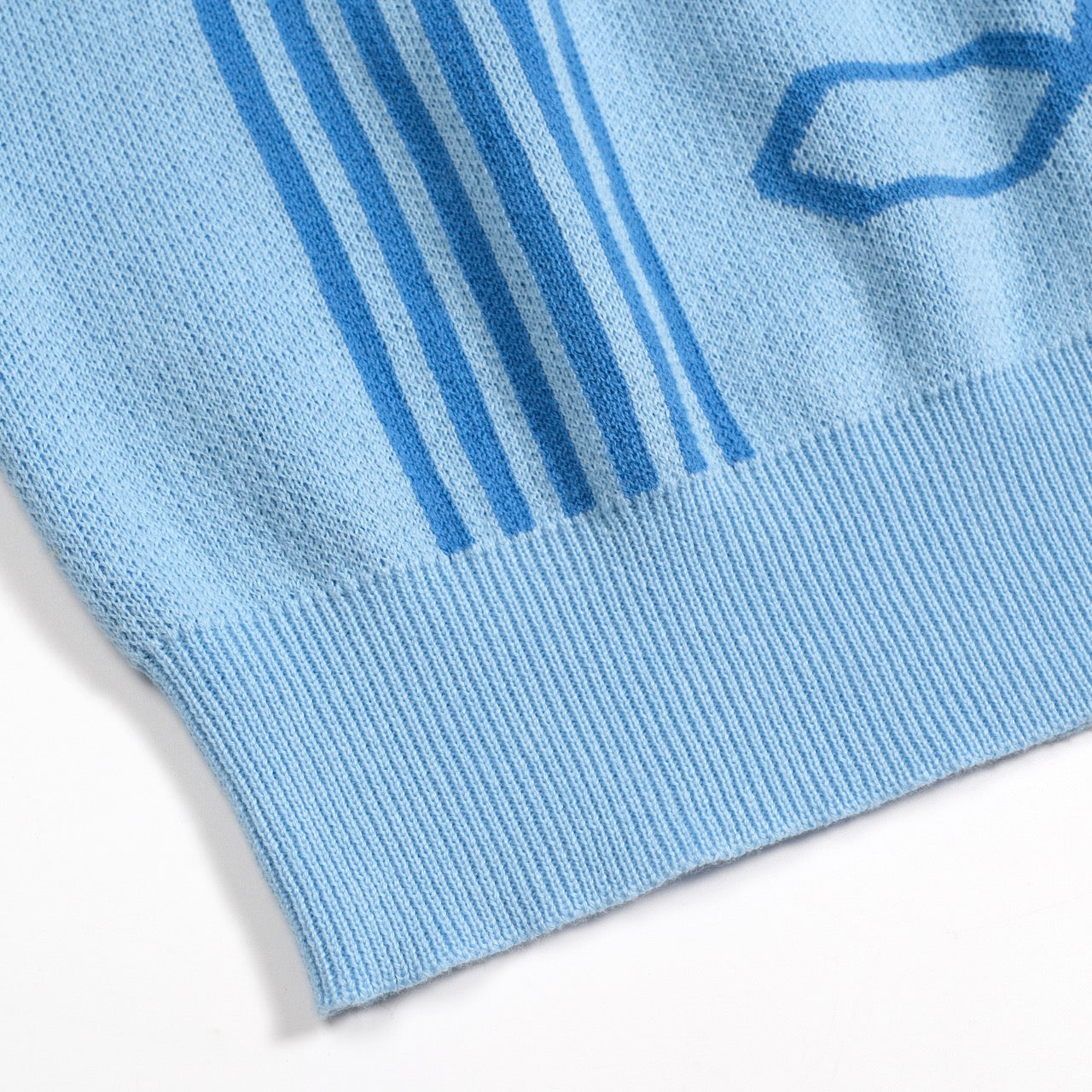 Men's Retro Jacquard Knitted Blue Cardigan