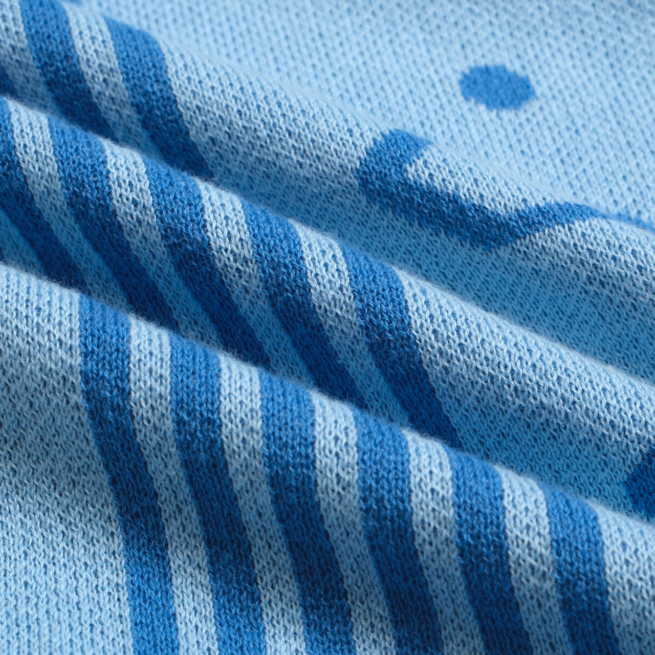 Men's Retro Jacquard Knitted Blue Cardigan