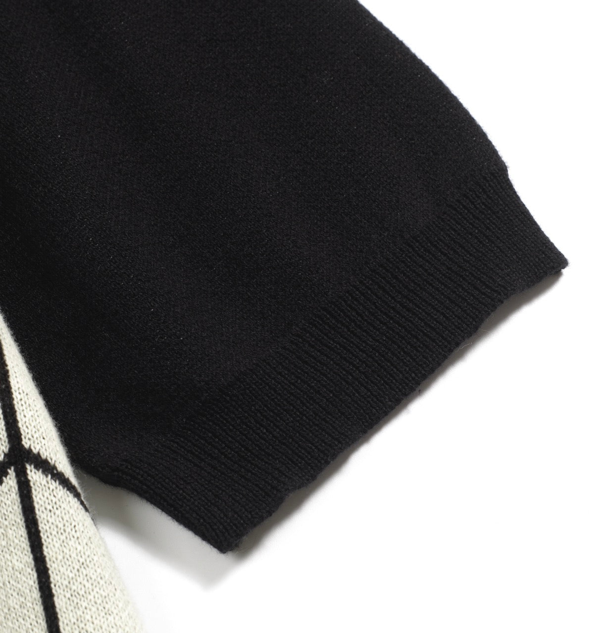 Retro Black Knitted Jacquard Cardigan for Men