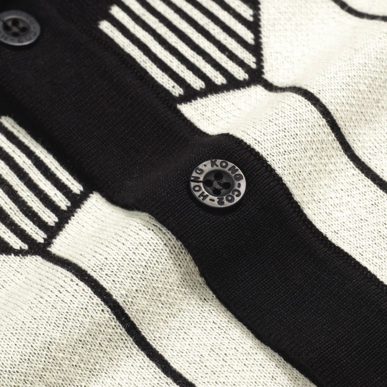 Retro Black Knitted Jacquard Cardigan for Men