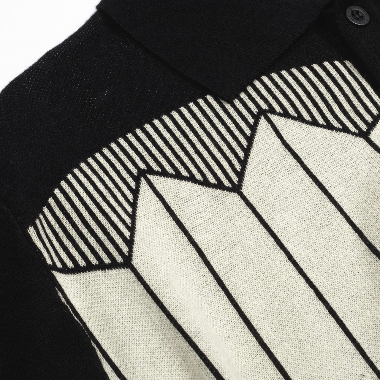 Retro Black Knitted Jacquard Cardigan for Men