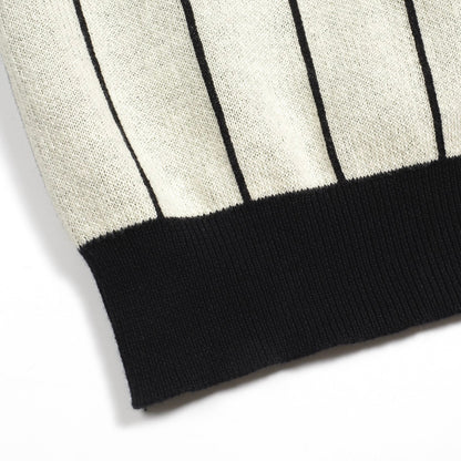 Retro Black Knitted Jacquard Cardigan for Men