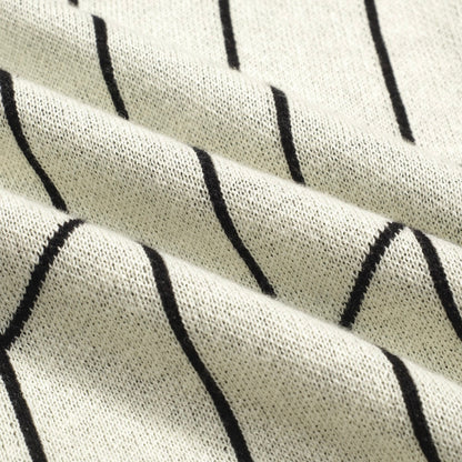 Retro Black Knitted Jacquard Cardigan for Men