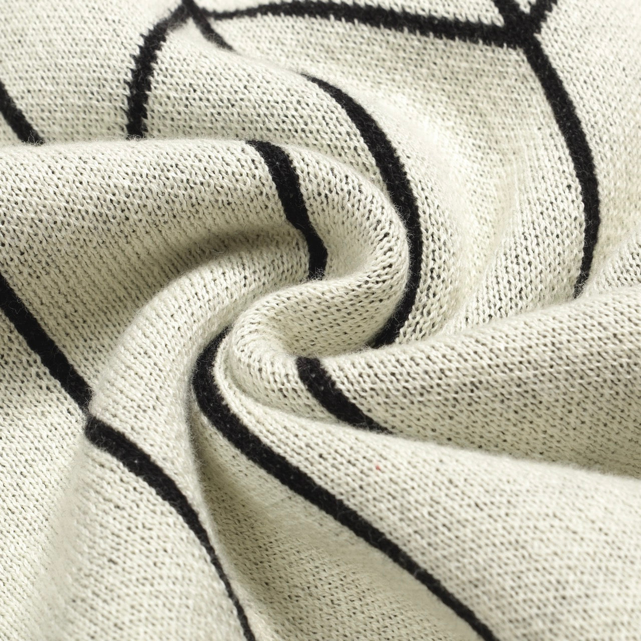 Retro Black Knitted Jacquard Cardigan for Men