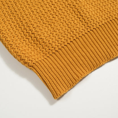 Casual Khaki V-Neck Knitted Polo for Men