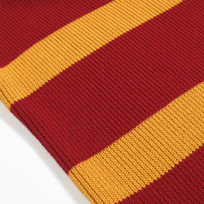 Vintage Red Striped Knitted Polo for Men