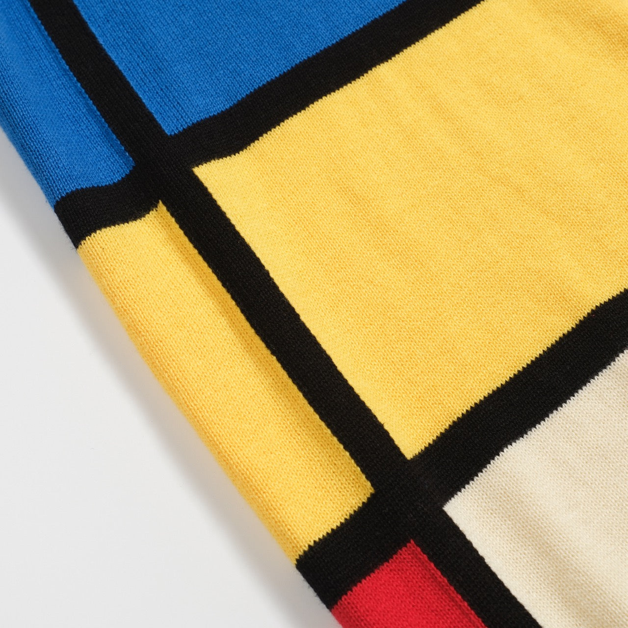 Retro Colourful Knitted Cardigan for Men in Blue