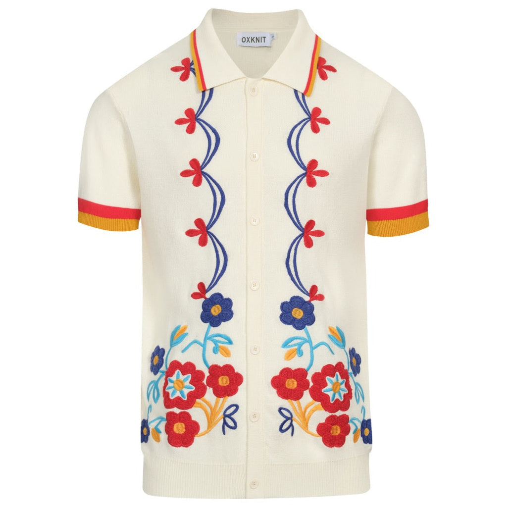 Retro knitted jacquard cardigan in apricot for men