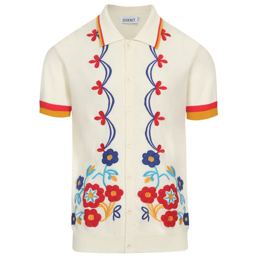 Retro knitted jacquard cardigan in apricot for men