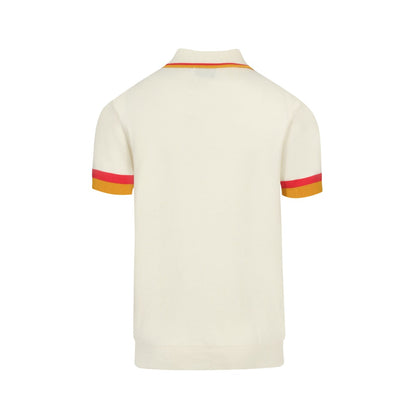 Retro knitted jacquard cardigan in apricot for men