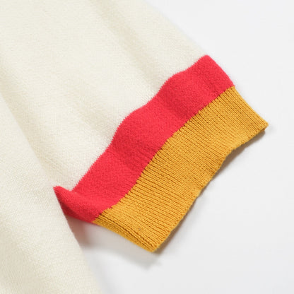 Retro knitted jacquard cardigan in apricot for men