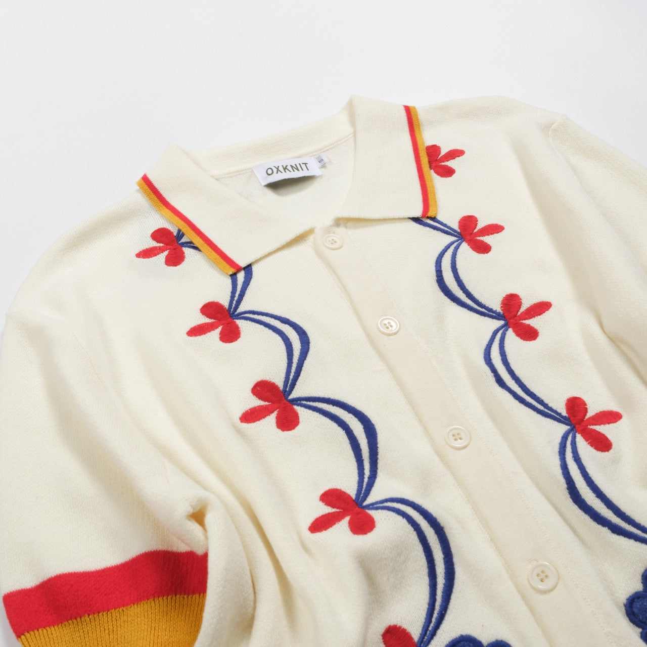 Retro knitted jacquard cardigan in apricot for men