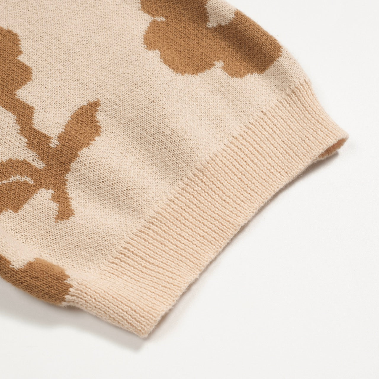 Casual Vintage Khaki Floral Jacquard Cardigan for Men