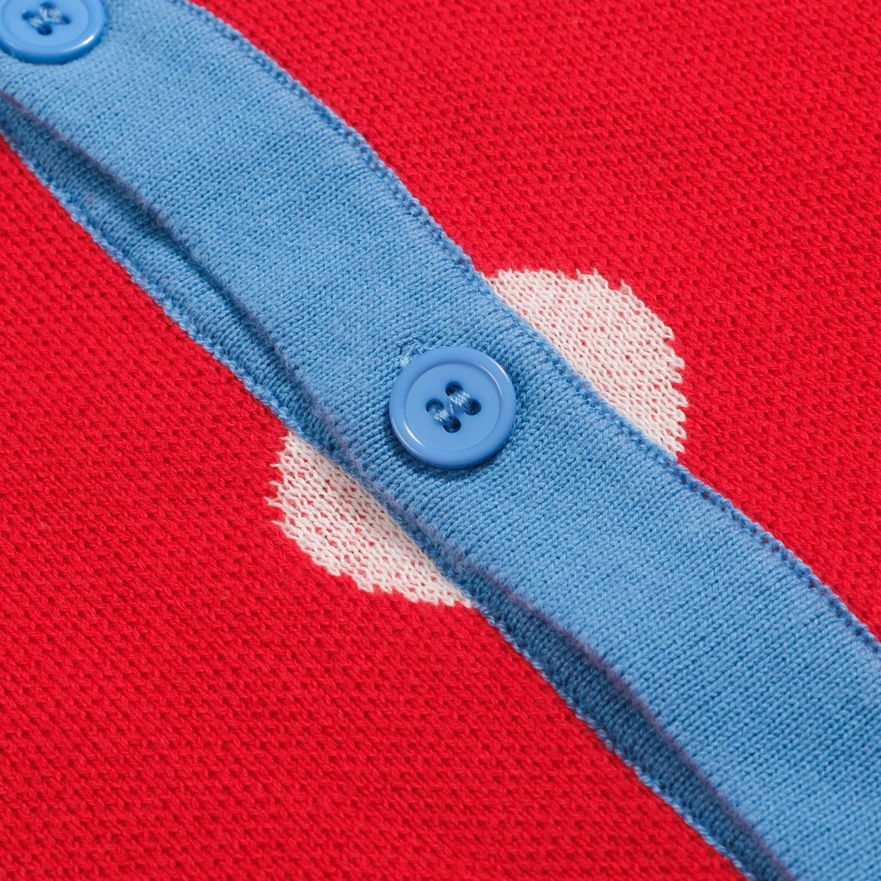 Vintage red polka dot jacquard knitted cardigan for men