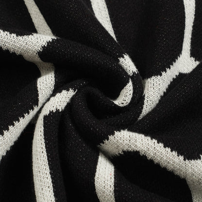 Vintage Black Knit Polo Shirt for Men