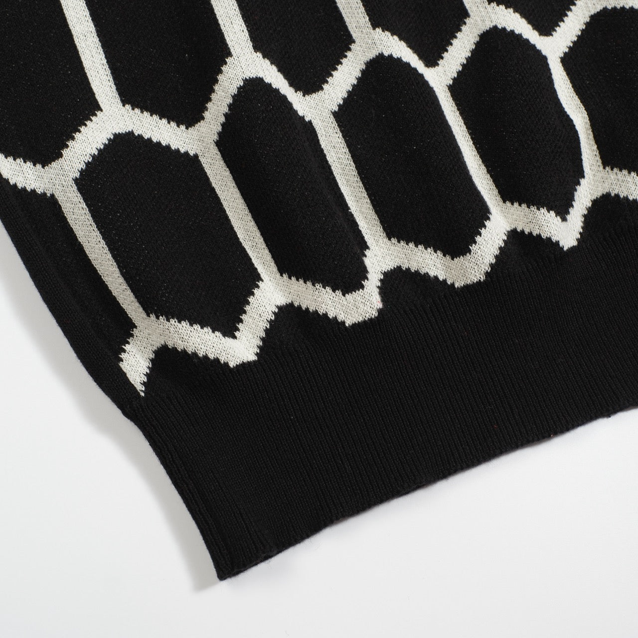 Vintage Black Knit Polo Shirt for Men