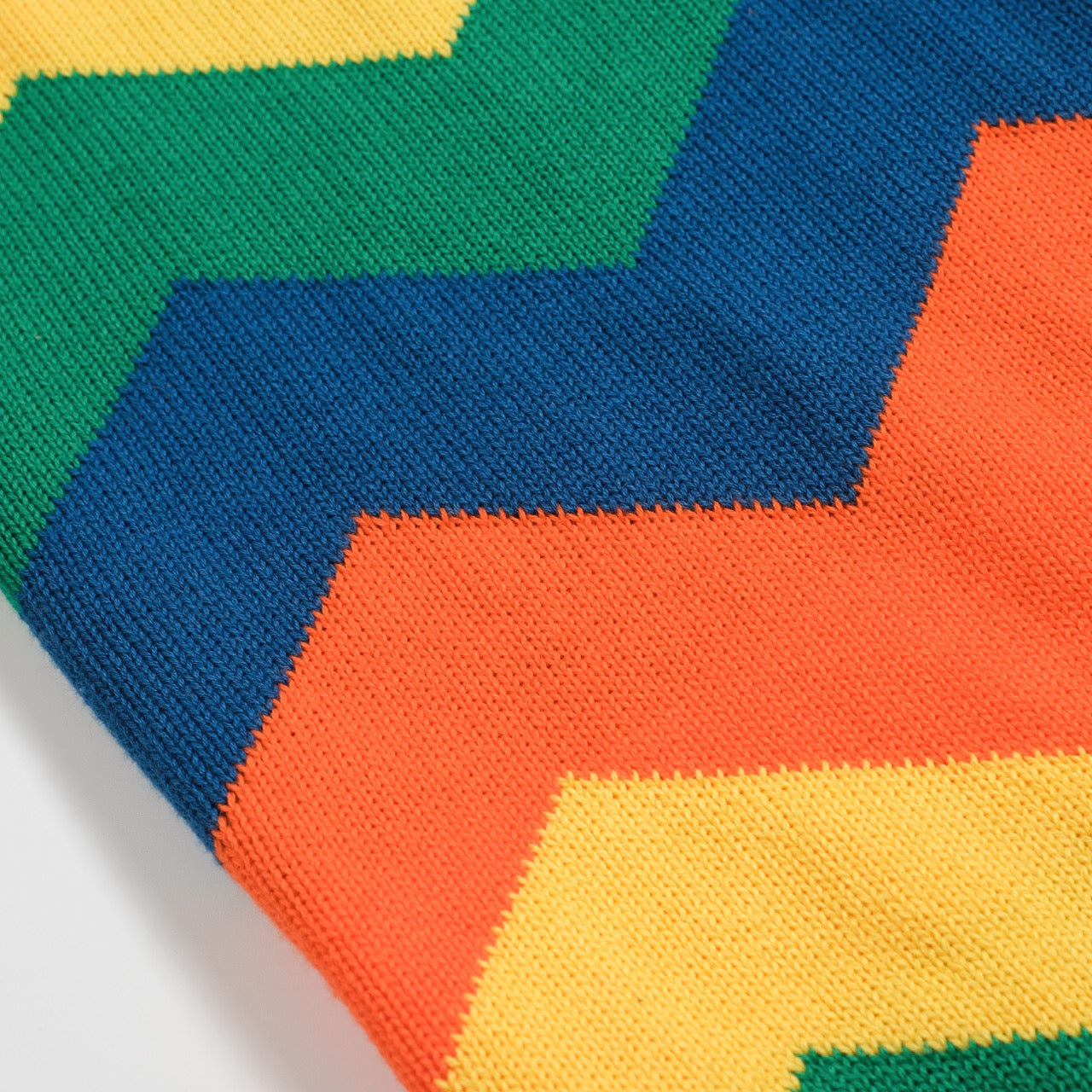 Vintage knitted orange jacquard V-neck polo for men