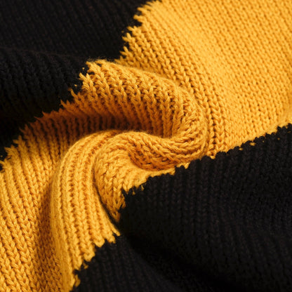 Vintage Black Graphic Knit Polo for Men