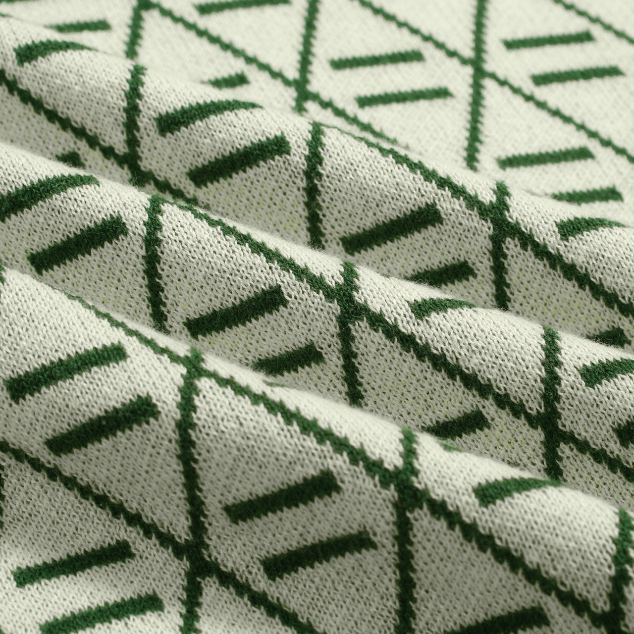 Vintage Graphic Embroidered Green Polo for Men with V-Neck