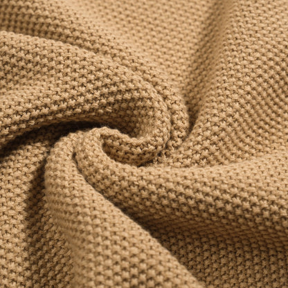 Men's Retro Knitted Polo in Khaki