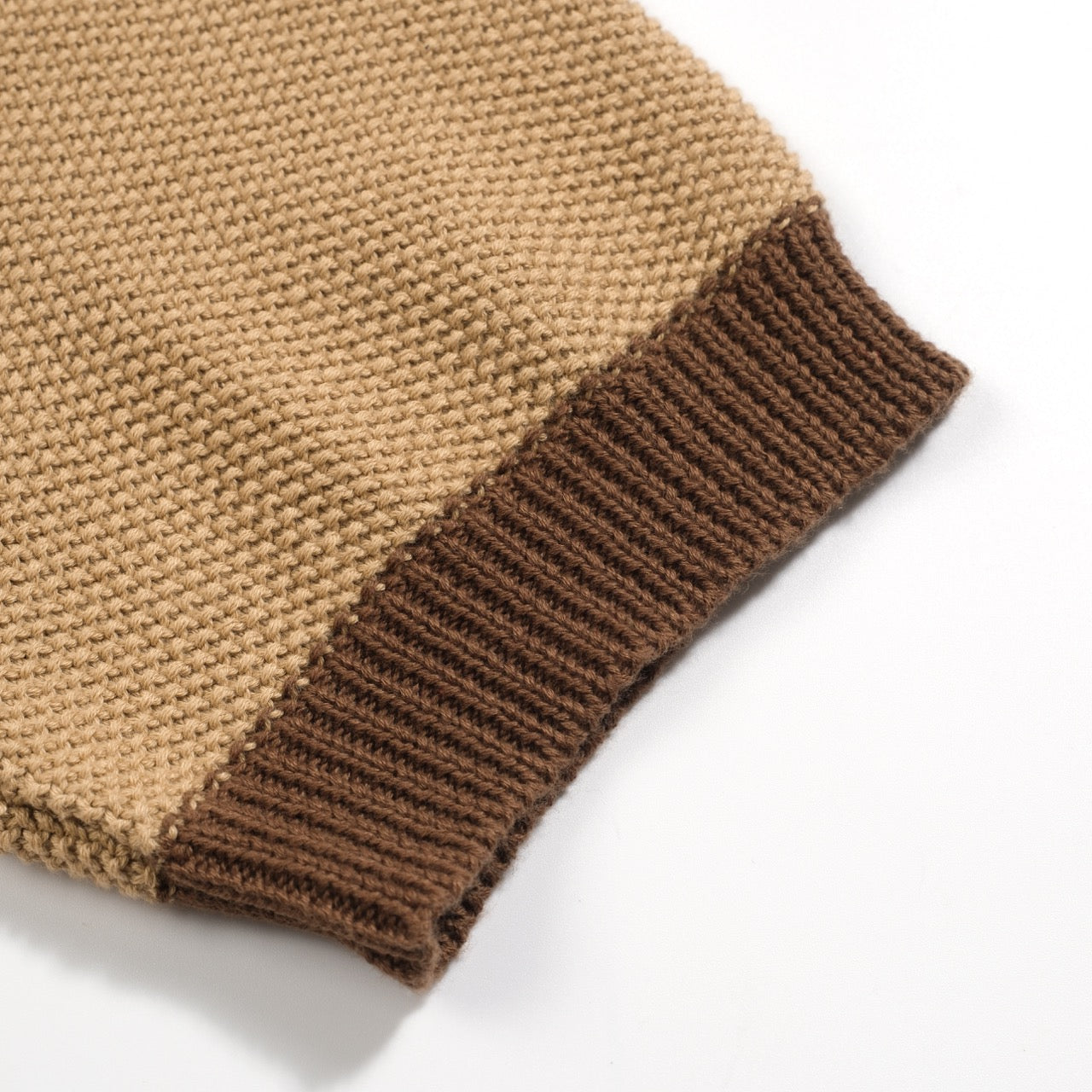 Men's Retro Knitted Polo in Khaki