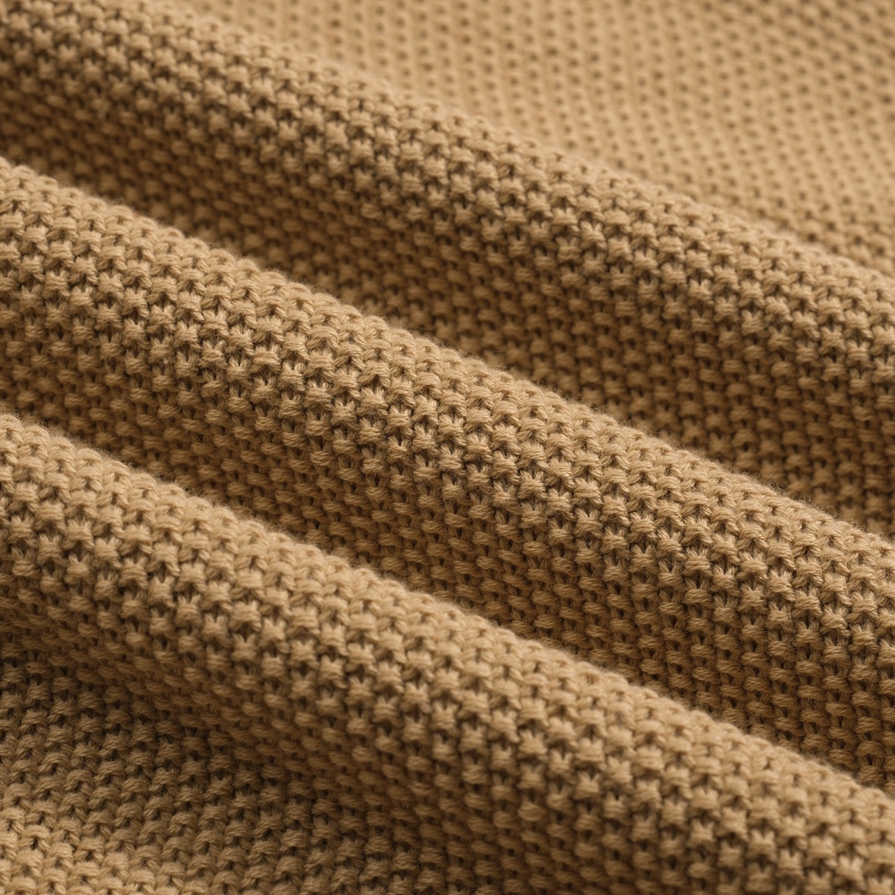 Men's Retro Knitted Polo in Khaki