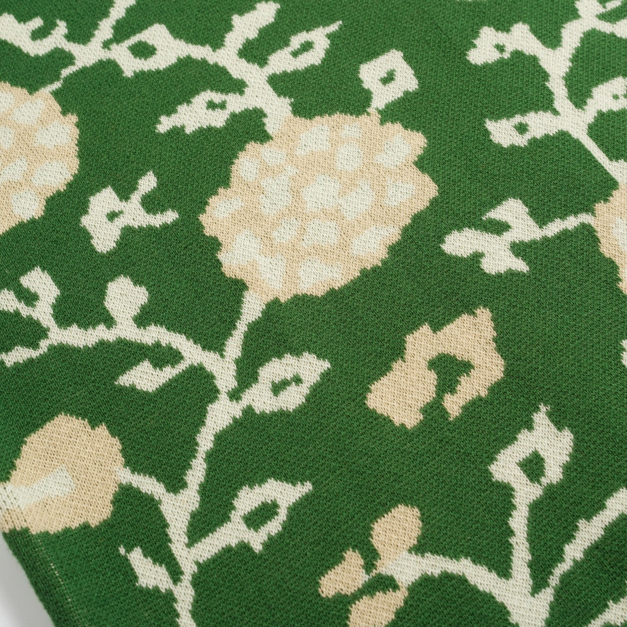 Men's Green Floral Jacquard V-Neck Knitted Polo