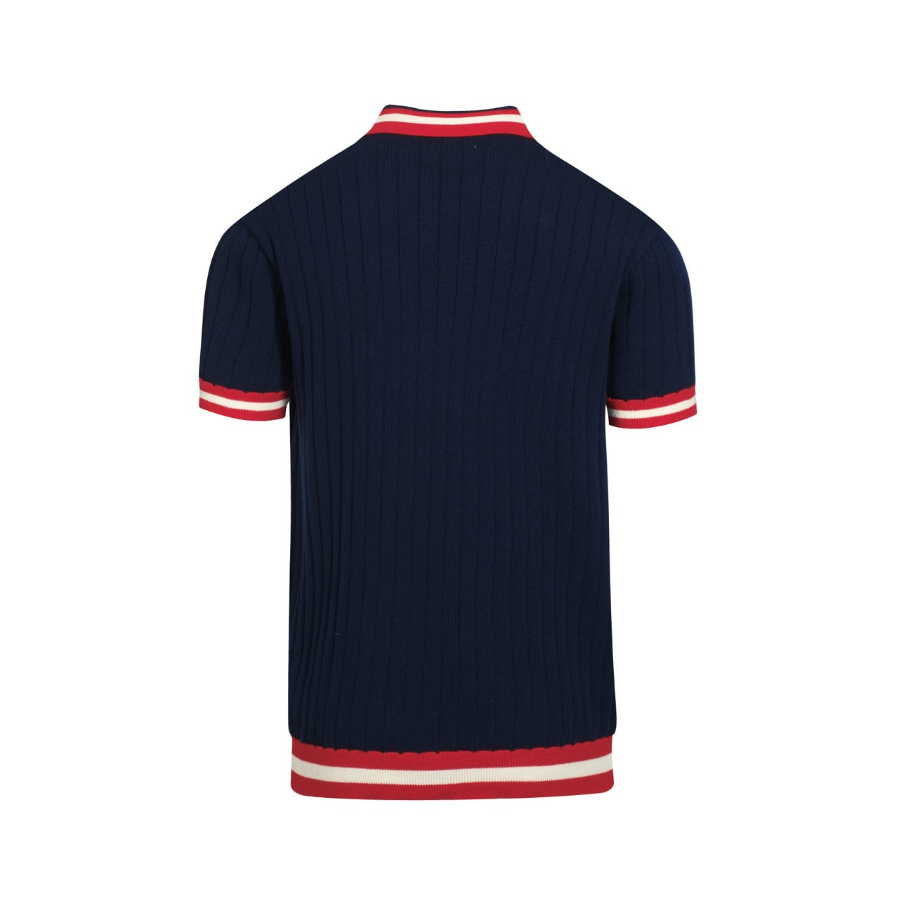 Men's Vintage Navy Blue Knitted Polo